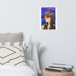 Woman with a Feathered Hat Watercolor Print