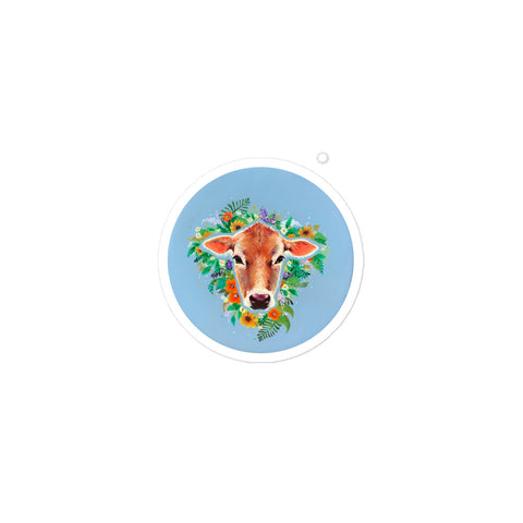 Floral Cow Print Bubble-free stickers