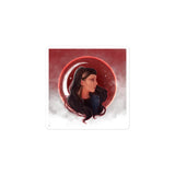 Red Crescent Digital Portrait Bubble-free stickers