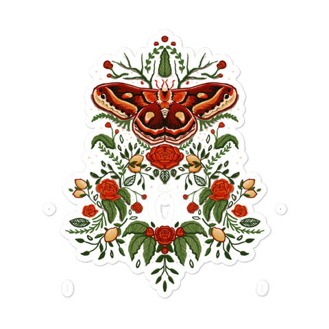 Red Rose Moth Digital Bubble-free stickers