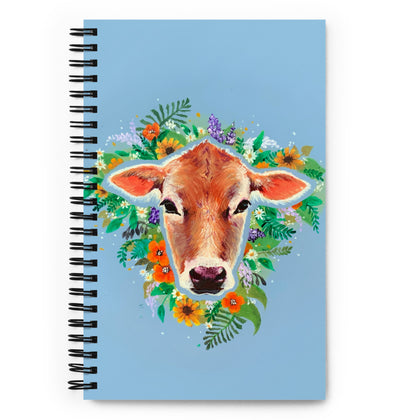 Floral Cow Print Spiral notebook